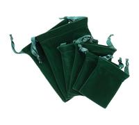 Abaodam Drawstring Bags Exquisitely Made Green 6pcs Velour Decorative Pouches with Organizing Function, Gift Wrapping and Storage Solution for Jewellery and Small Items