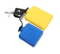 Abaodam Dual Bicolor Cowbell Percussion Instrument Set Small Blue Large Yellow Abs Drum Cow Bells for Football Games Band Accompaniment Handheld Noise Makers
