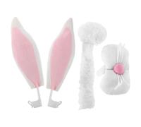 Abaodam Easter Bunny Car Ears Pink Rabbit Ear Decor Set Non-lighted Vehicle Accessories Cute Car Decorations for Easter Party and Holiday Use