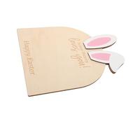 Abaodam Easter Bunny Footprint Ornament Kit DIY Baby Keepsake Wood Frame Spotty Bow First Footprint Record Baby's First Easter Dec