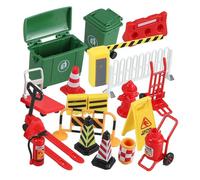 Abaodam Educational Mini Traffic Signs with Including Cones and Barricades for Preschool and School Teaching Aids Interactive Sandbox Road Safety Play and Traffic Infrastructure Learning