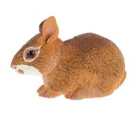 Abaodam Educational Solid Plastic Rabbit Model, Realistic Mini Rabbit Figurine Decoration, Small Cotton-tail Bunny Statue for Home and Garden Display
