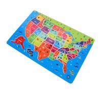 Abaodam Educational Usa Map Puzzle for Ages with English Text Dual-purpose Geography Jigsaw Featuring US States and International Countries Enhances Language Skills and Global Awareness