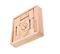 Abaodam Educational Wooden Blocks for Preschoolers Natural Solid Wood Construction for Shape Recognition Sorting and Matching Skill Development Safe Early Learning