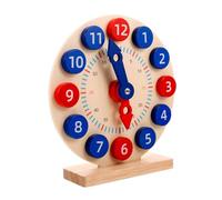 Abaodam Educational Wooden Teaching Clock for Natural Sturdy Material Promotes Hand Eye Coordination Logical Thinking and Creative Learning for Parent Interaction and Recognition
