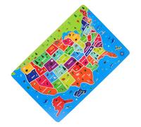 Abaodam Educational Wooden Usa Map Jigsaw Puzzle for Age Geography Labels Enhances Spatial Awareness and Cognitive Skills Floor Puzzle for Boys