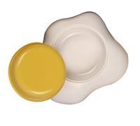 Abaodam Egg-shaped Plastic Cat Bowl for Small Cats and Puppies, Practical Pet Food and Water Feeder, White Single Bowl Suitable for Dogs and Rabbits