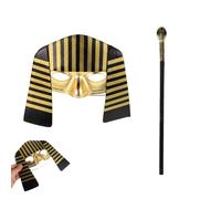 Abaodam Egyptian Mask for Kids with Snake Staff Walking Stick Halloween Accessory Ancient Pharaoh Costume Dress up Toy