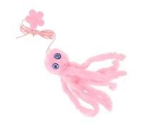 Abaodam Elastic Hanging Cat Door with Bell Interactive Plush Octopus Teaser for Indoor Cats Stimulates Self Play and Exercise Easy Setup for Kitten Entertainment in Pink