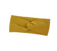 Abaodam Elastic Headband for Women and Made of Pure Cotton with Knotted Minimalist Design, Soft and Stretchy Hair Band to Decorate Hairstyle and Protect Hair from Wet, Yellow Colour