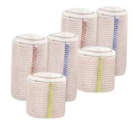 Abaodam Elastic Self- Sports Wraps 6pcs Set Breathable Elastic Tape with Herringbone Pattern, Blue 10cmx4.5m, Red 7.5cmx4.5m, Yellow 5cmx4.5m for Ankle, Knee, Wrist and Injury Recovery