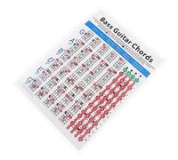 Abaodam Electric Bass Chord Practice Chart Poster for Beginners, Four-string Electric Bass Finger Guide with Note Reference, Small Size Educational Wall Chart for Music Learning