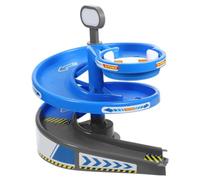 Abaodam Electric Car Track Model with Blue Abs Rotating Stage Sturdy and Easy to Play Racing Car Attachment for Scene Building