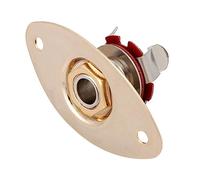 Abaodam Electric Guitar Pickup Jack Output Plate Socket Durable Golden Jack Plug for Easy Installation and Replacement of Worn Parts for Guitar Building