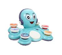 Abaodam Electric Musical Octopus with Light Safe for Smooth Surface Anti-drop Blue Cartoon Enlightenment Plaything