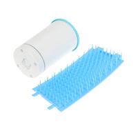 Abaodam Electric Pet Foot Massager with USB Charging, Silicone Rotating Claw Washing Tool, Size S Paw Cleaner for Dogs and Cats in Blue and White, Portable Grooming Brush for Dirty Paws