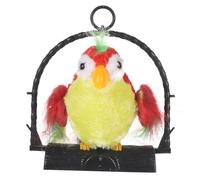 Abaodam Electric Recording Talking Parrot for Educational Hanging Plush Bird with Swinging Head and Moving Early Learning gift for for for for for for in Red Suitable for Over Years
