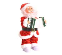 Abaodam Electric Santa Clause Plays Music Automatic Playback Red Plastic and Cloth Christmas Ornament Home Decoration