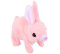 Abaodam Electric Simulation Bunny, Pink Plush Interactive Rabbit Doll, Walking and Sound-enabled Soft Furry, Battery Not Included