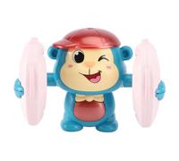 Abaodam Electric Tumbling Monkey with Music and Lamplight Funny Interactive Cartoon for Crawling Sturdy Fall-resistant Design Amusing Sound Effects for Playtime