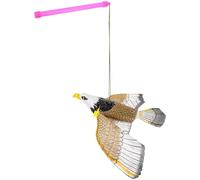 Abaodam Electric with Glowing Eyes Flapping Wings Abs Material Hanging Bird for Parents with Stick No Batteries