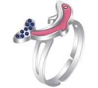 Abaodam Elegant Blue Dolphin Mood Ring and Women, Adjustable Open Band Temperature Sensitive Color Changing Emotion Ring