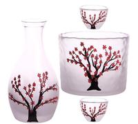 Abaodam Elegant Glass Sake Set of Sake Cups and Pot, Colorful Design for Drinking Water and Decoration, Gift for Father's Day and Anniversaries