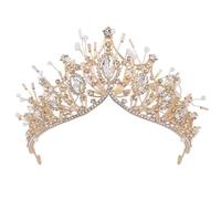 Abaodam Elegant Golden Alloy and Rhinestone Hair Band for Lightweight and Will Not Hurt Hair for Holiday and Photography
