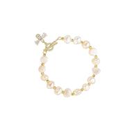 Abaodam Elegant Pearl Bracelet for Women with Micro-paved Zircon Bee Charm Lightweight Wrist Chain Jewelry for Parties Work and Daily Wear Skin-friendly Design
