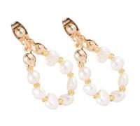 Abaodam Elegant Pearl Ear Pendant Earrings for Women Vintage Style Freshwater Drop Eardrops Chic Jewelry Accessory for Ladies