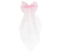 Abaodam Elegant Pink Pearl Gauze Bow Hairpin Stays on Head and Will Not Pull Hair Beautiful Hair Bows for Wedding Accessories