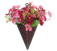 Abaodam Elegant Plastic Artificial Flower Hanging Basket for Entryway Wall | Lifelike Bright Colors, Easy Care and No Watering, for Bookshelves, Windowsills and Spring Decor