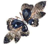Abaodam Elegant Rhinestone Butterfly Barrette for Women, Metal Spring Hair Clip with Comfortable Wear, Does Not Hurt The Scalp, for Banquets and Beaches