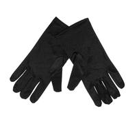 Abaodam Elegant Short Satin Opera Gloves for Women Dance Performance Formal Evening Bridal Gloves Black UV Protection