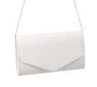 Abaodam Elegant White Evening Bag for Women with Medium Capacity, Glitter Material, Chain Strap, Suitable for Banquet and Evening Cocktail Party, Simple and Attractive Wedding Guest Clutch