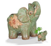 Abaodam Elephant Shaped Ceramic Plants Pot with Drainage Hole for Herbs | Glazed Stoneware Finish, Heavy Base and Smooth Surface, Back to School Decorations for Tabletop Decor