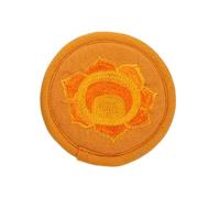 Abaodam Embroidered Cotton Cloth Sound Bowl Cushion Pad Lightweight Compact Design for Buddha Sound Bowl Accessories Religious Prayer Mat Decoration Orange round Cushion