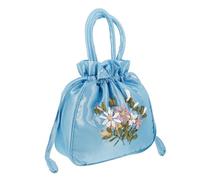 Abaodam Embroidered Small Handbag for Women with Drawstring Closure Traditional Chinese Purse with Delicate Craftsmanship Multipurpose Ethnic Style Bag for Party Dating Daily Use and