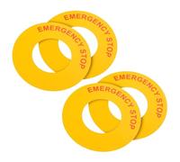 Abaodam Emergency Stop Sticker 4 Pack Machine Emergency Stop Labels for Industrial Machinery Electrical Devices and Push Button Peel and Stick Safety Signs for Factory and Home Use