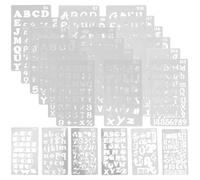Abaodam English Alphabet Stencils Cultivate Pattern Recognition and Operational Ability 24pcs Reusable Pet Templates Round Edges for Painting and Drawing DIY Art Projects