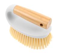 Abaodam Ergonomic Wooden Handle Bathroom Floor Scrub Brush for Grout and Tile Crevices Portable Hard Bristle Cleaning Tool for Shower Floors Kitchen Tiles and Laundry Areas Multi-function