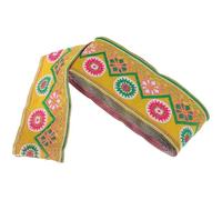Abaodam Ethnic Style Embroidered Floral Lace Ribbon Trim 5cm Wide Polyester Material Hand and Machine Washable for Creating Jewelry and Embellishments in DIY Crafts