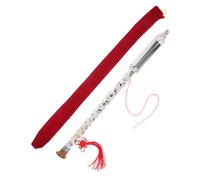 Abaodam Ethnic Vertical Blowing Bawu Flute in g Tuning Detachable Chinese Wind Instrument Blue and White Porcelain Style Traditional Music Instrument for Adults