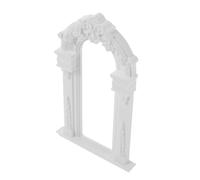 Abaodam European Style DIY Miniature Wedding Flower Arch for Dollhouse Decor Romantic Ceremony Prop Charming White Door for Photography and Party Decorations