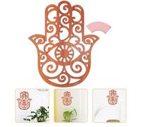 Abaodam Evil Eye Wall Decal Hamsa Hand Wall Hanging Decor, Density Board, Coffee, Not Easy to Break or Deform, for Living Room, Bedroom and Café Random Color