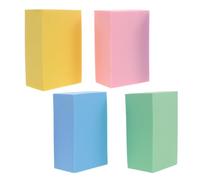 Abaodam Exfoliating Bath Sponges Ergonomic Design 4pcs for Shower Soft Sponge Material, Square Shape, Family-Friendly Colours and Gentle Deep Cleaning Suitable for Daily Bath