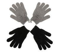 Abaodam Exfoliating Gloves Gentle Exfoliation Mitts 2 Pairs for Bath and Shower, Polyester Cleaning Shower Gloves Suitable for Daily Deep Body Cleaning for Men and Women