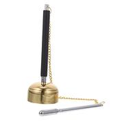 Abaodam Expandable Handbell Instrument for Temple Dharma Rituals, Small Wooden Fish Chime Utensil, Buddhist Meditation Sound Chime for Prayer and Healing