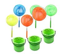 Abaodam Extendable Catching Nets with Nylon Mesh Stainless Steel Frame Butterfly and Insect Nets with Folding Fish Buckets for Outdoor Play and Exploration Random Color