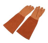 Abaodam Extended Cuff Gardening Gloves for Women and Men Brown Sheepskin Work Gloves Wrist Protection Thorn-Resistant for Garden Planting and Pruning